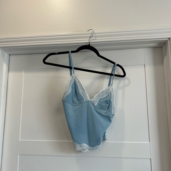 Et Clet Blue Lace Trim Top - Picture 2 of 4